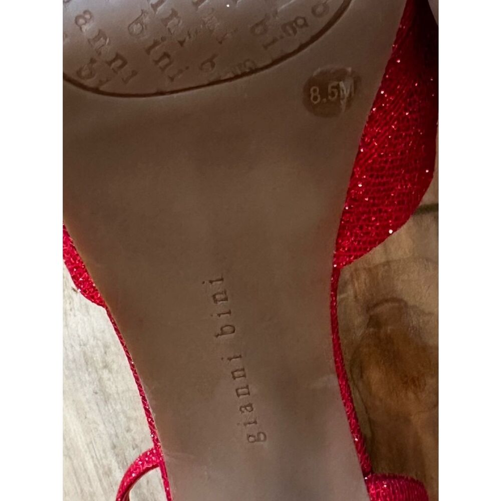 Gianni Bini Sparkling Red Peep-Toe Platform Ankle-Strap Heels - Picture 11 of 13